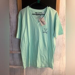 NWT Pressbox UVA Bow Wahoo V Neck Short Sleeve T Shirt